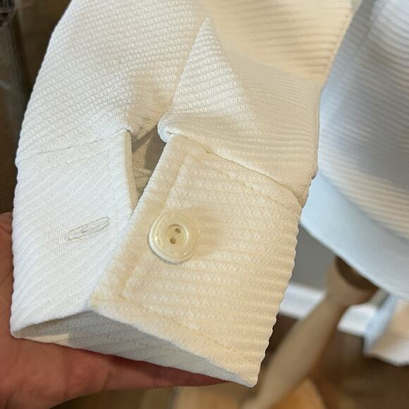 Vintage 70s Blazer Women Small White Handmade Ribbed Polyester‎ Coastal Nautical - Picture 8 of 11